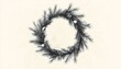 © Budi - A black and white illustration of a pine wreath with pinecones, creating a minimalistic yet elegant display.