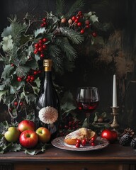 Wall Mural - Seasonal still life for festive celebration