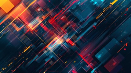 Wall Mural - abstract layout inspired by cyber safety.