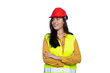 © PeopleVideos - Portrait of a young female civil engineer wearing a hard hat