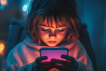 cellphone addict, teenager excess of social media, children mobile phone screen dependency