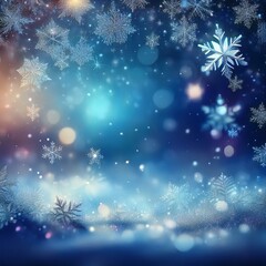 Wall Mural - abstract winter background with snowflakes christmas background with heavy snowfall snowflakes in the sky