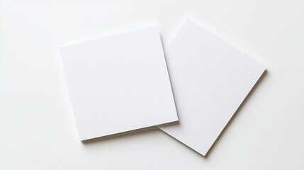 Two blank square cards on a clean white background.