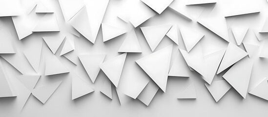 Wall Mural - randomly shifted white triangle pattern banner background with copy space