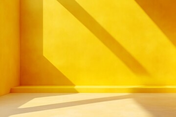 Wall Mural - yellow gradient wall with empty studio space for product display