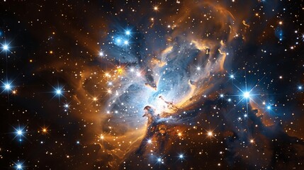 Wall Mural - majestic nebula in space, surrounded by bright stars and cosmic stardust