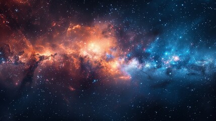 Wall Mural - majestic nebula in space, surrounded by bright stars and cosmic stardust