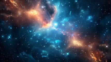 Wall Mural - majestic nebula in space, surrounded by bright stars and cosmic stardust
