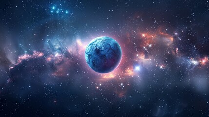 Wall Mural - majestic nebula in space, surrounded by bright stars and cosmic stardust