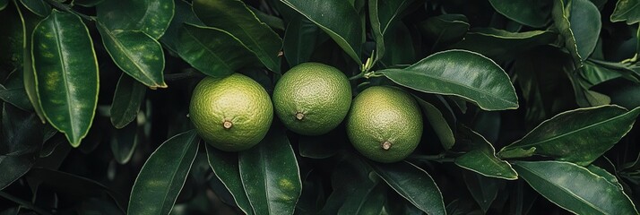 Wall Mural - limes growing on lime tree