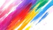 © Ziyan Yang - Rainbow painting background, diagonal stripes of colorful paint with brush strokes