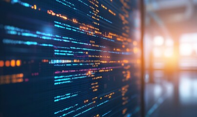 Wall Mural - software developer and computer script abstract technological background in programming
