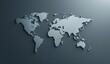 © DWN Media - 3d world map, global business concept on dark background, simple and minimalistic design, metallic gray color, white borders