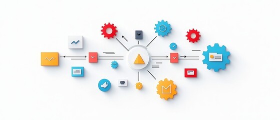 Modern Business Infographic with Flat Design Elements