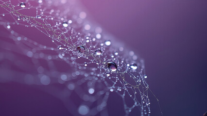 Glistening Spider Web with Dewdrops