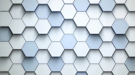 Wall Mural - white and blue hexagonal patterned wall. the pattern is made up of white and blue squares