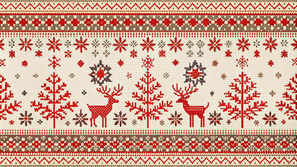 scandinavian christmas patterns. decorative element. christmas red pattern from traditional details 