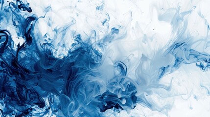 Canvas Print - Abstract Blue and White Smoke Waves for Art Projects