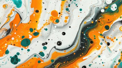 Poster - Colorful Abstract Swirls with Orange and Teal Accents