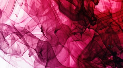 Wall Mural - Elegant Swirls of Red Smoke on a White Background