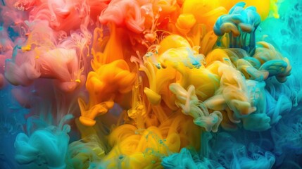 Poster - Colorful Swirls of Ink in Water