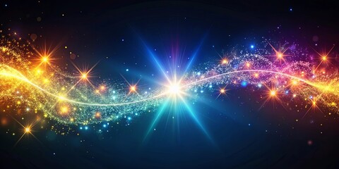 Wall Mural - a shimmering trail of celestial stardust, illuminating the cosmic expanse with vibrant colors and ra