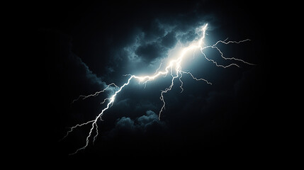 Wall Mural - White lightning on black