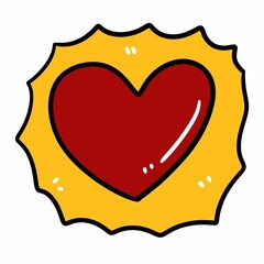 Sticker - heart with passion fruit illustration design