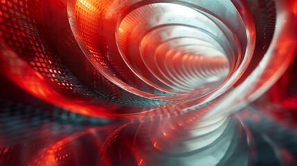 Wall Mural - abstract red spiral metal texture