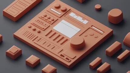 Sticker - A collection of abstract, clay-like shapes resembling a music production interface.