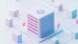 © BerkahStock - A stylized data center with security features and network connections.