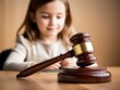 © love yourself dear! - Close up of a legal judges hammer with a blurred child in the background. Child custody (42)