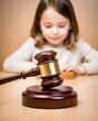 © love yourself dear! - Close up of a legal judges hammer with a blurred child in the background. Child custody (42)