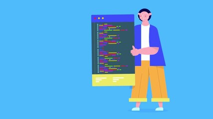 software developer programming, loop background animation