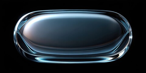 Abstract render of a glass shape on black background, abstract, glass, shape, black background, render,minimalistic, geometric