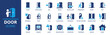 © Icons-Studio - Door icon set. Containing enter, exit, doorbell, knock, open door, home, closed door, pull and push symbol. Solid icons vector collection.