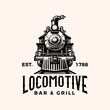 © Argo Studio - Vintage Locomotive Train Vector Logo and Illustration