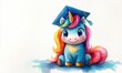 © Nunnaphat - Cute Watercolor Unicorn in Graduation Cap
