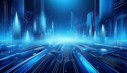 Bright blue abstract futuristic technology background