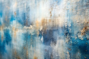Wall Mural - blue and white abstract painting with textured canvas brushstrokes