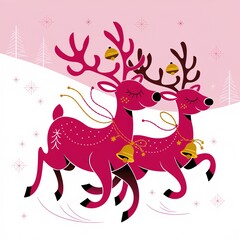 reindeer with christmas tree