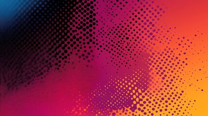 Wall Mural - abstract background with a gradient of pink, orange, and yellow colors with a halftone pattern.