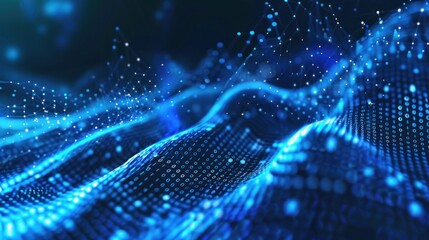 Abstract Digital Wave with Binary Code