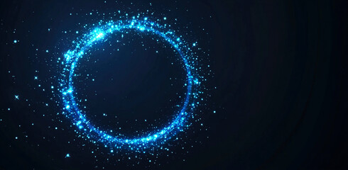 Wall Mural - ring technology blue particle generator