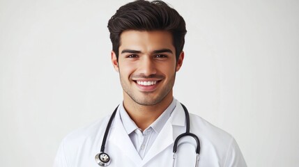 Wall Mural - proud male doctor with a warm smile,