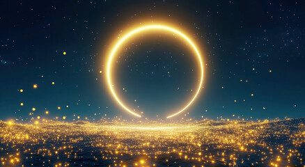 Wall Mural - blue technology particle ball background