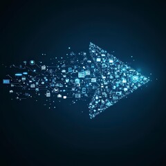 Wall Mural - digital transformation concept with futuristic technology and innovation symbols
