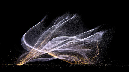 Wall Mural - abstract particle waves sparkling wavy lines