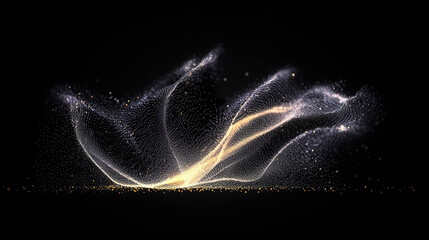 Wall Mural - abstract particle waves sparkling wavy lines