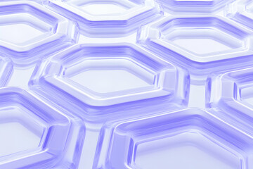 Wall Mural - Abstract purple and white hexagonal pattern background.